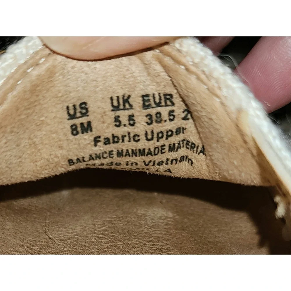 LifeStride Kamilla Beige Canvas Espadrille Wedge Slip On Shoes Size 8M